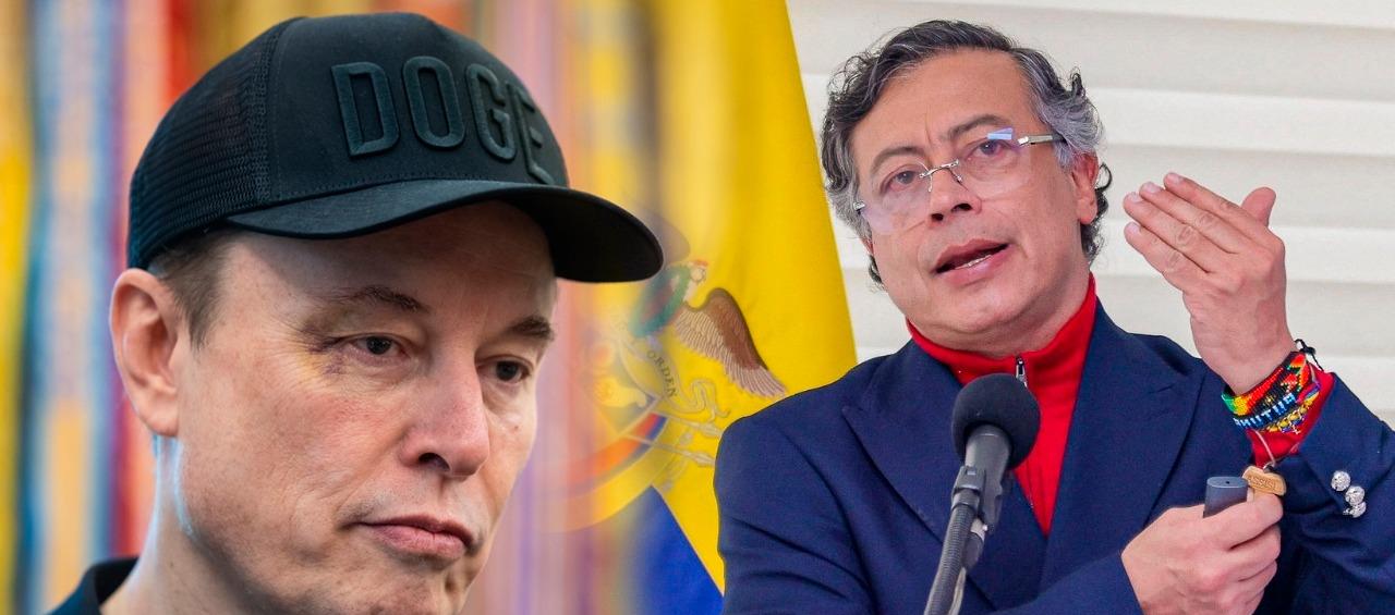 Elon Musk y Gustavo Petro.