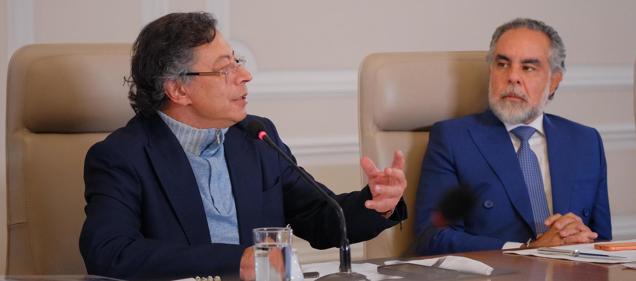 El Presidente Gustavo Petro y el Ministro del Interior, Armando Benedetti.