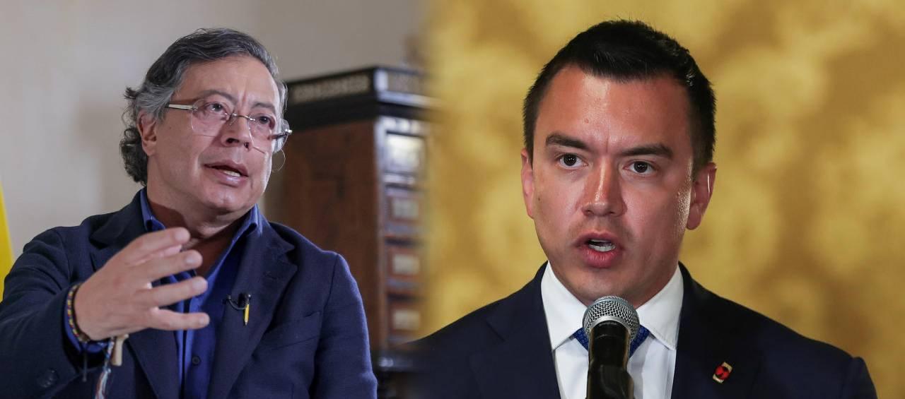 El Presidente Gustavo Petro y el mandatario ecuatoriano Daniel Noboa.