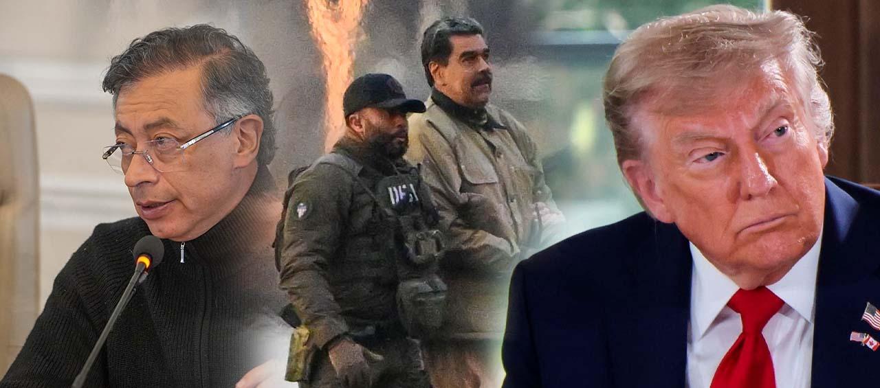 Gustavo Petro, Nicolás Maduro y Donald Trump.