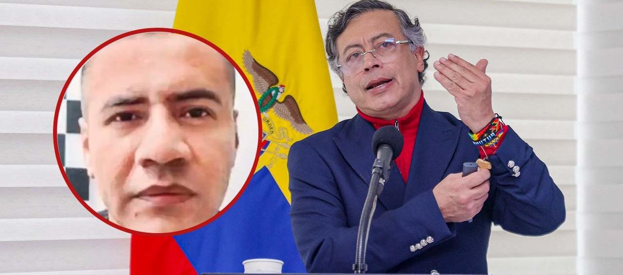 Andrés Felipe Marín Silva, alias 'Pipe Tuluá', y el Presidente Gustavo Petro.