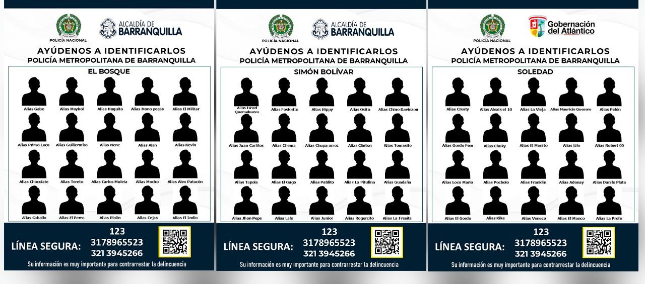 Las siluetas de los presuntos delincuentes.