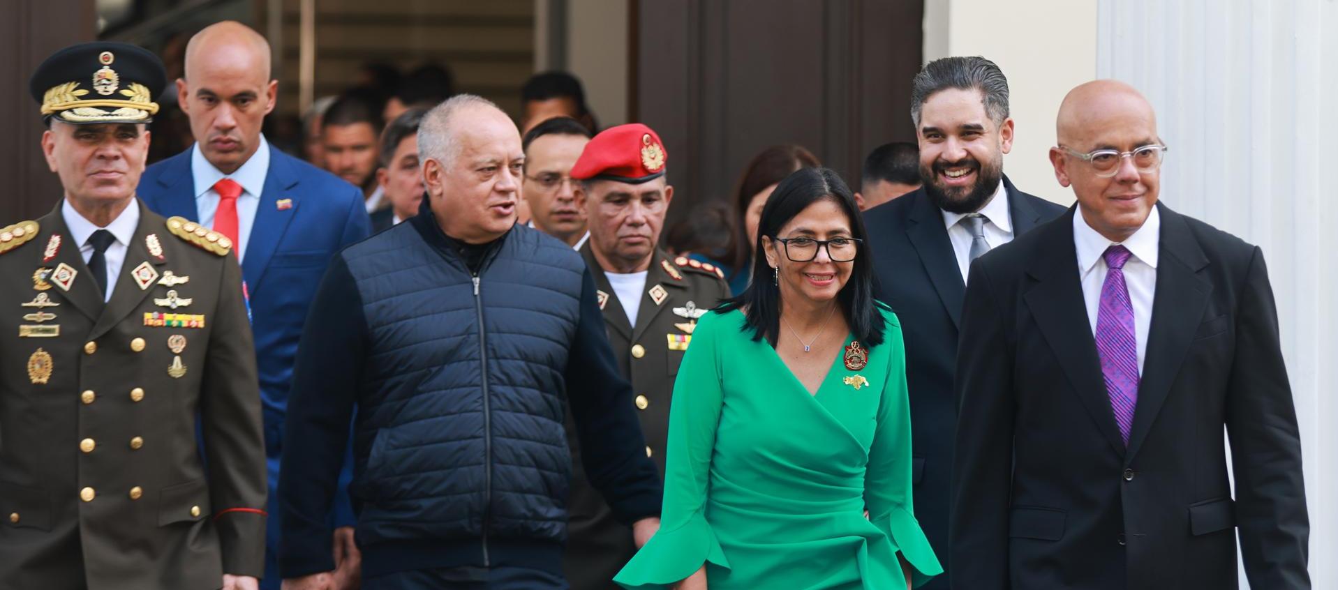 Vladimir Padrino López, Diosdado Cabello, Delcy Rodríguez; y Jorge Rodríguez.