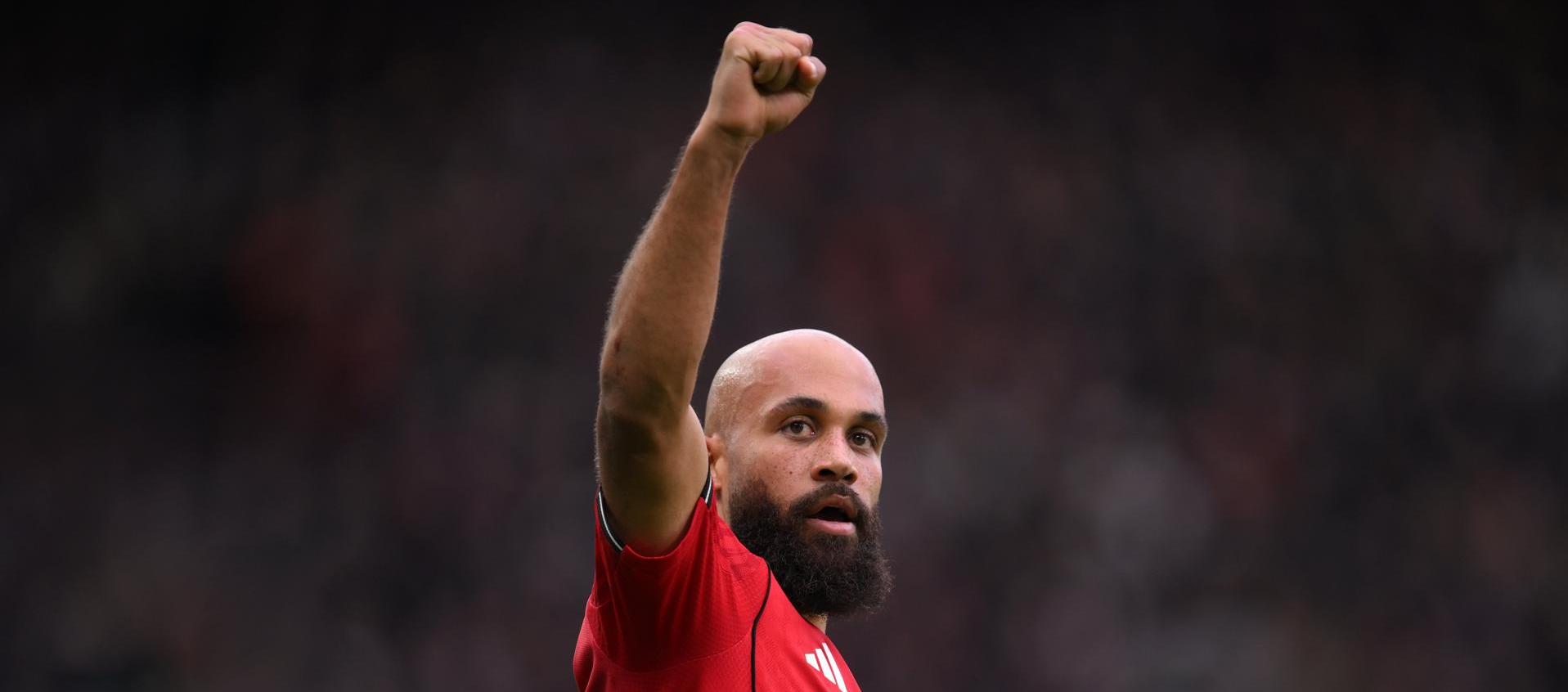 Bryan Mbeumo celebrando su gol.