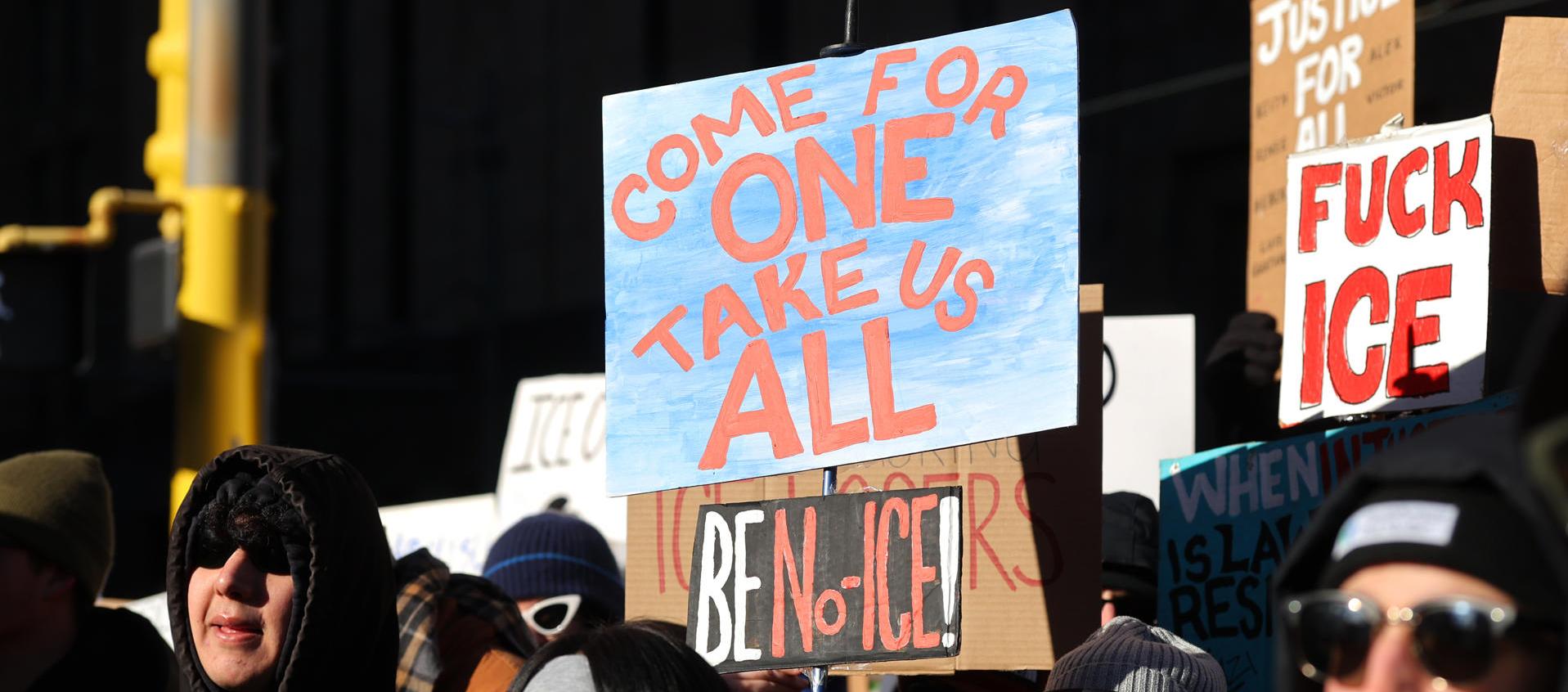 Protestas en Minéapolis contra el ICE.