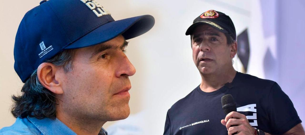 Federico Gutiérrez y Alejandro Char, alcaldes de Medellín y Barranquilla, respectivamente. 