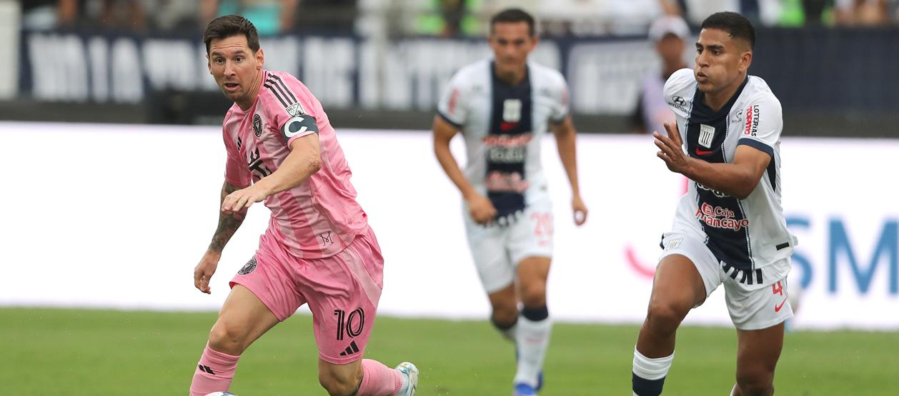El argentino Lionel Messi durante el amistoso del Inter Miami contra Alianza Lima.