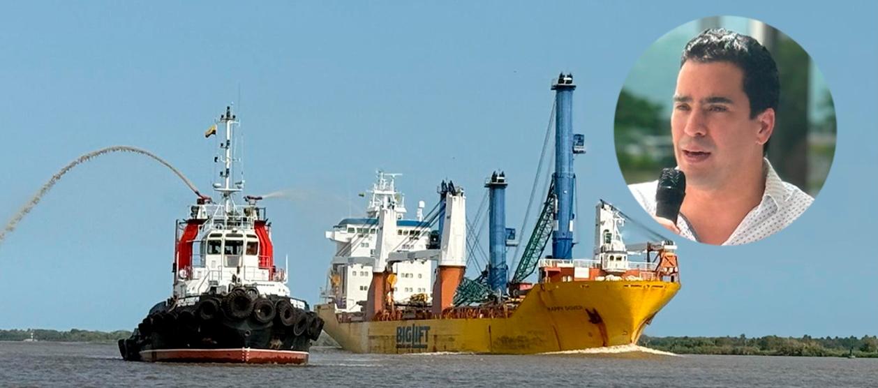 Lucas Ariza, director Ejecutivo de Asoportuaria (círculo).