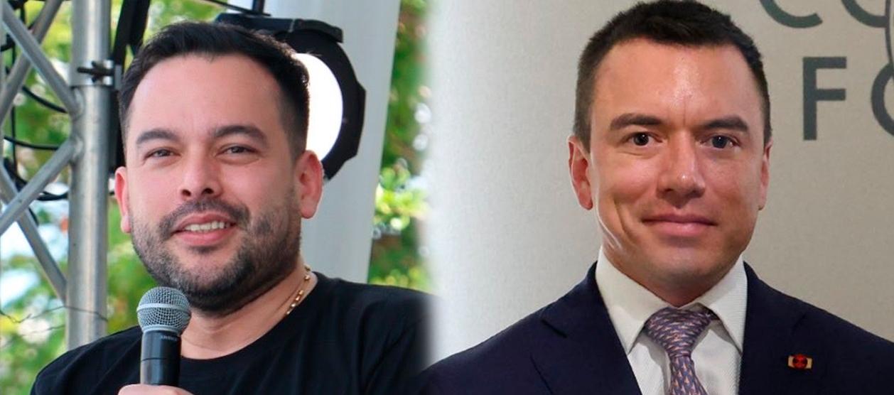 Edwin Palma, ministro de Minas y Energía, y Daniel Noboa, presidente de Ecuador. 