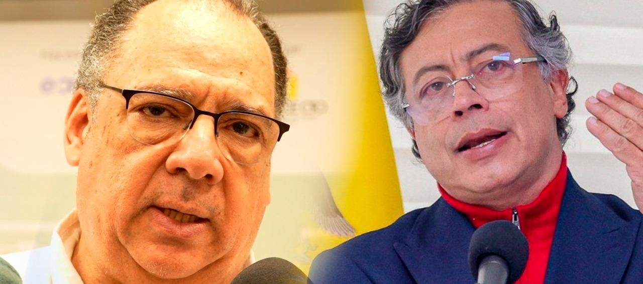 Jorge Segebre, presidente de Camacol Atlántico, y Gustavo Petro, presidente de Colombia.