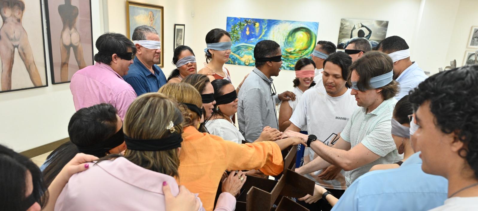 Profesores de Unisimón vivieron la experiencia del arte incluyente en el museo. 