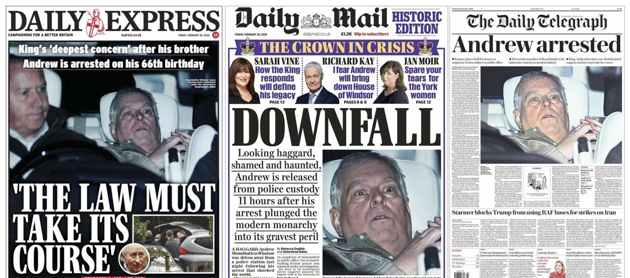 Las portadas de los medios británicos.