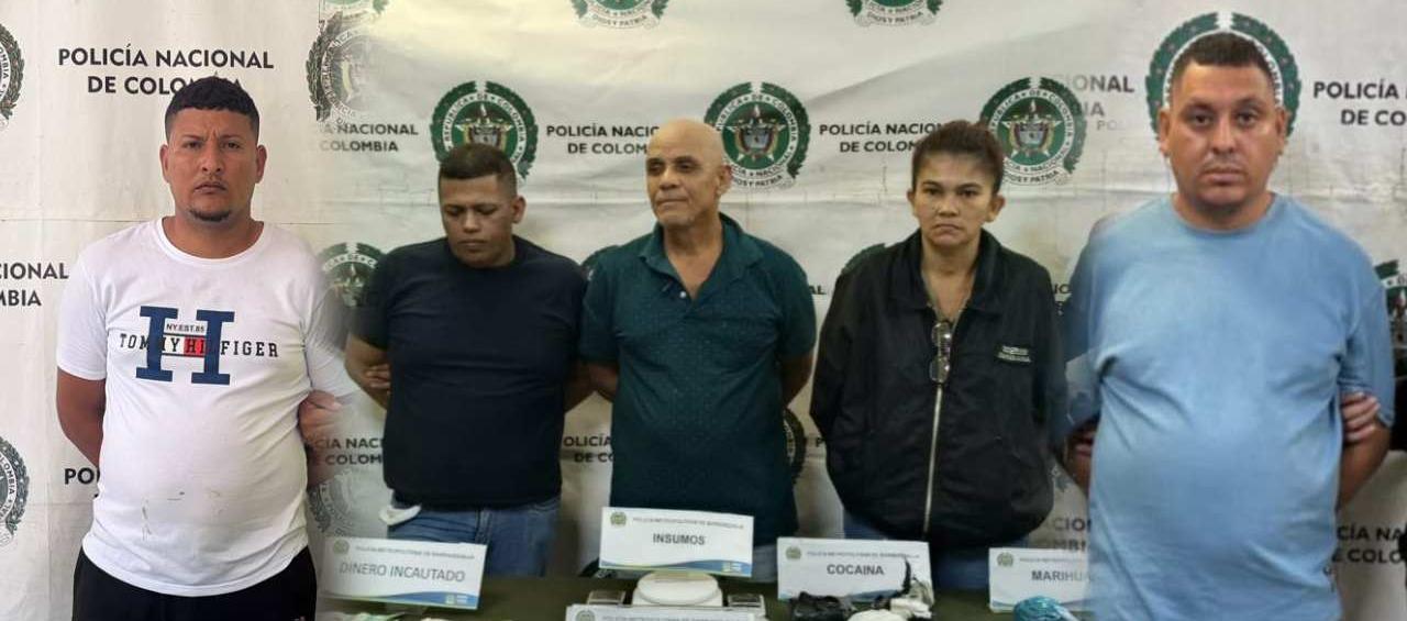 Capturados por la Policía Metropolitana de Barranquilla.