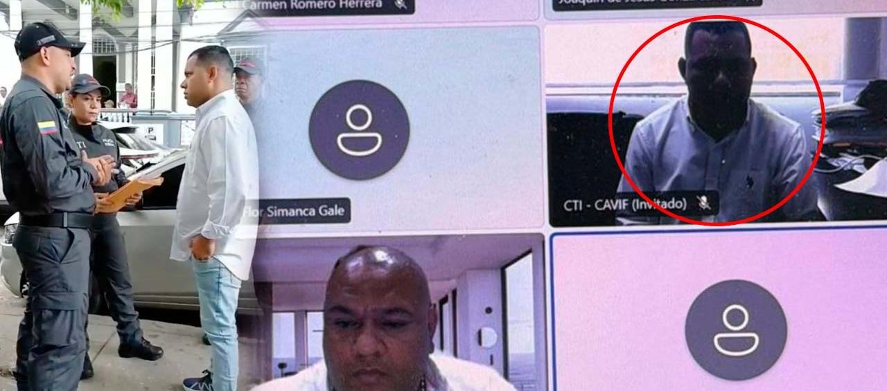 El concejal Alexis Castillo cuando le hicieron la captura y durante la audiencia. 