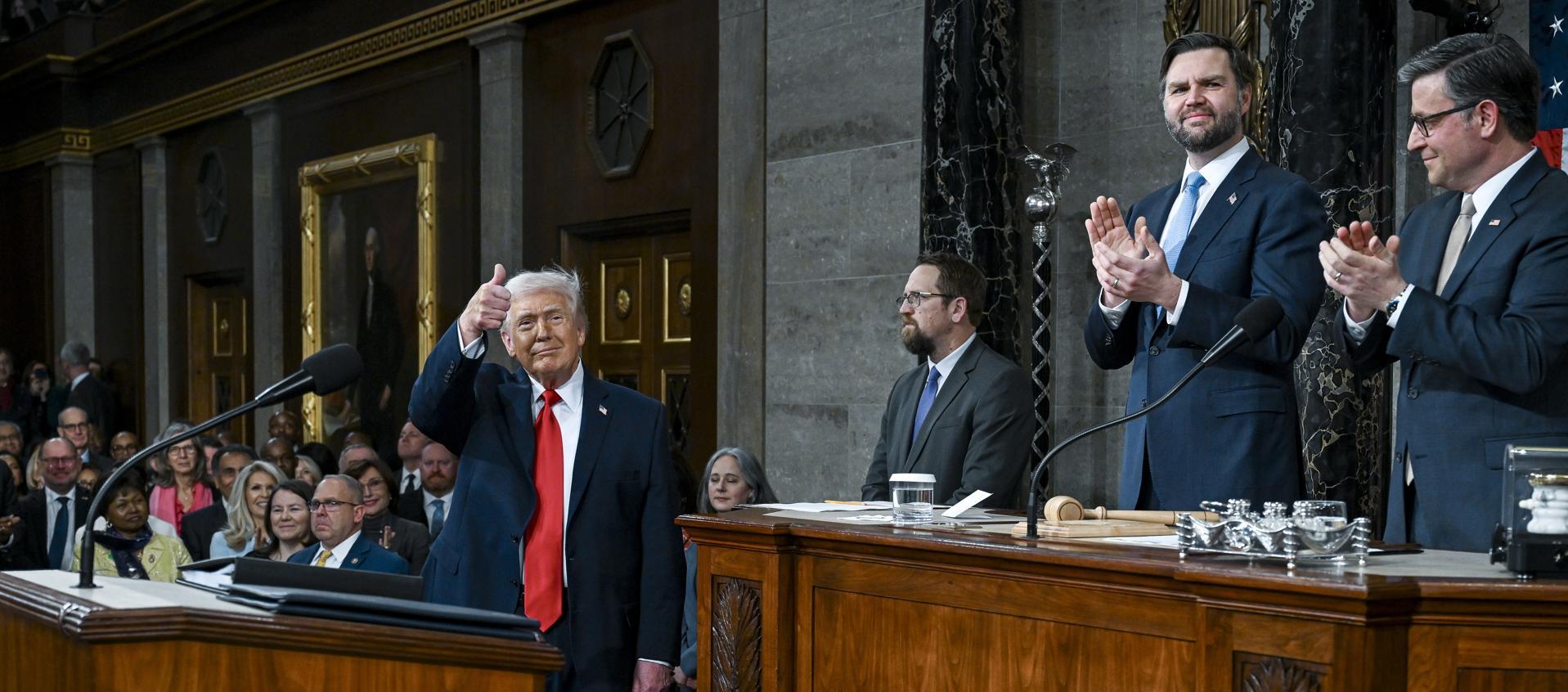 Donald Trump en su discurso sobre el Estado de la Unión ante el Congreso