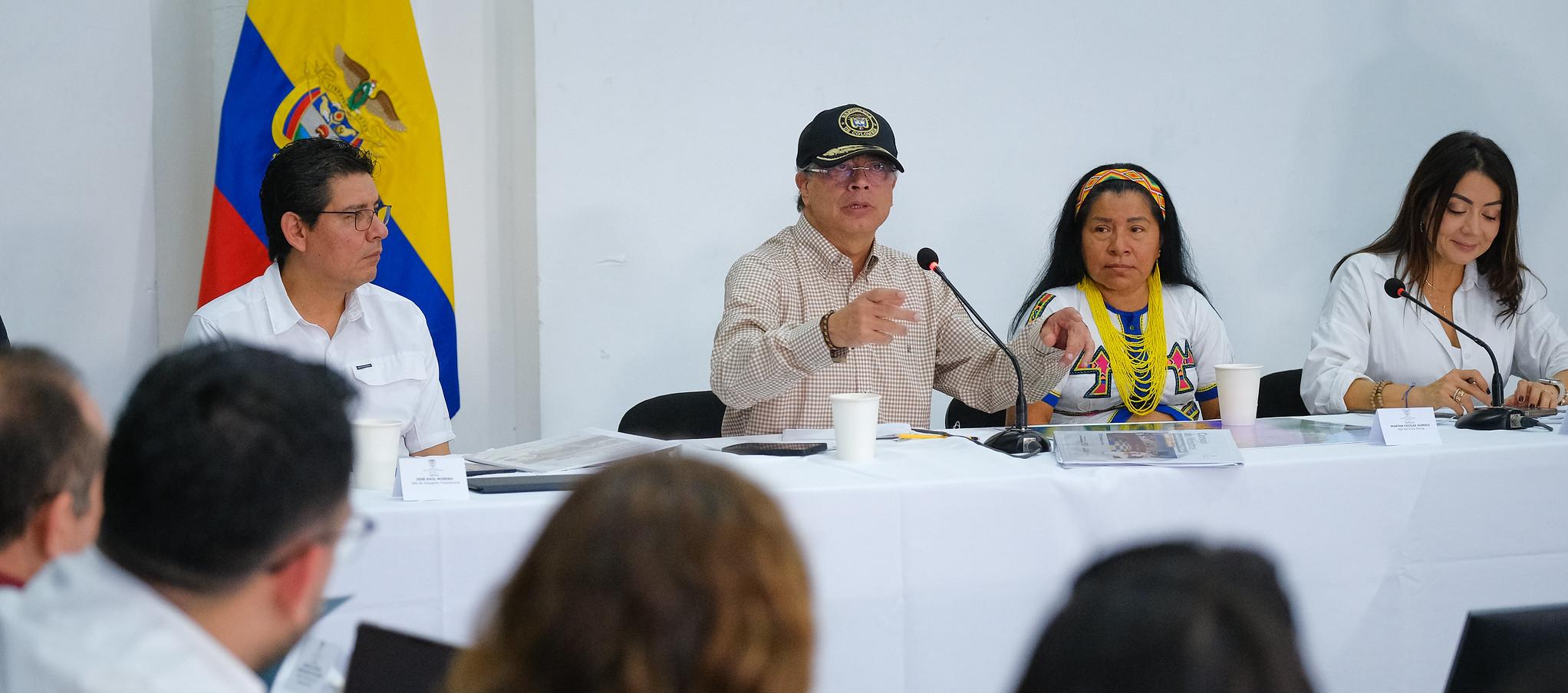 El Presidente Gustavo Petro en consejo de ministros.