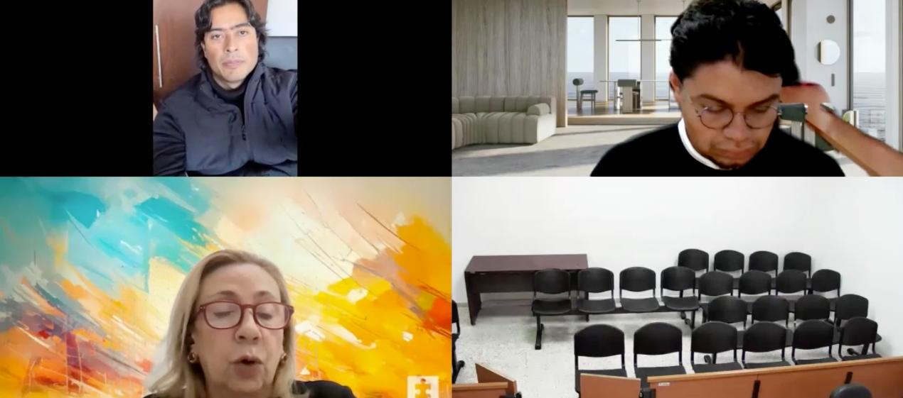 Aspecto de la audiencia preparatoria a juicio de este jueves contra Nicolás Petro. 