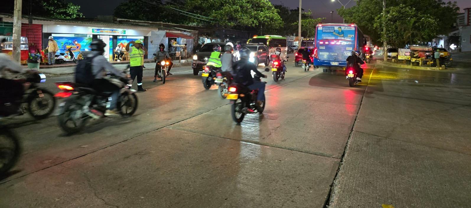 Circulación de motos en Barranquilla. 