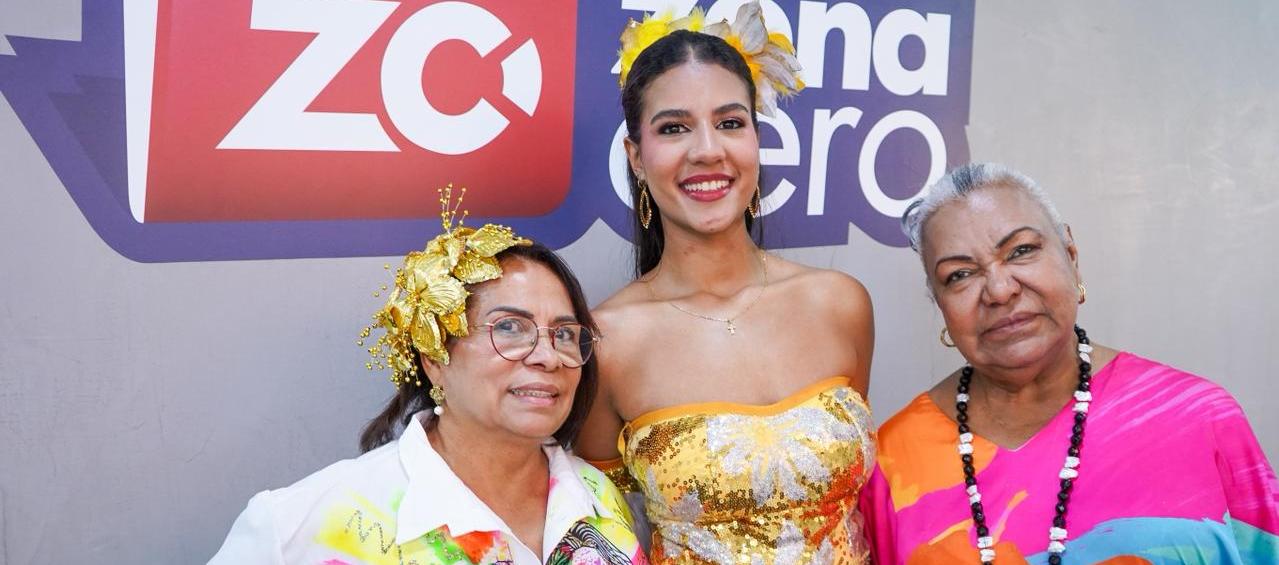 Lucy Ponce, directora Ejecutiva; Reina María Paula Granados; y Faride Osorio, presidenta Nativos de Macondo.