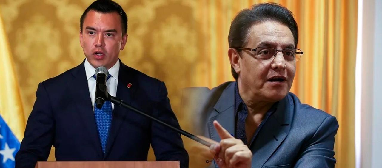 El presidente del Ecuador, Daniel Noboa, y el candidato asesinado Fernando Villavicencio.