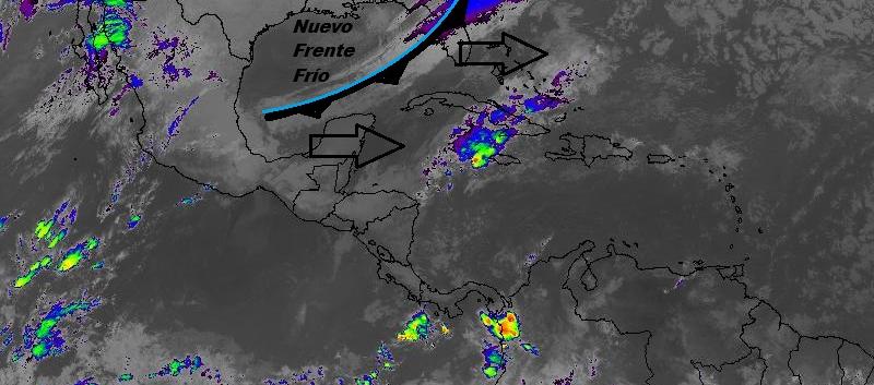 Nuevo frente frío en camino al Mar Caribe. 