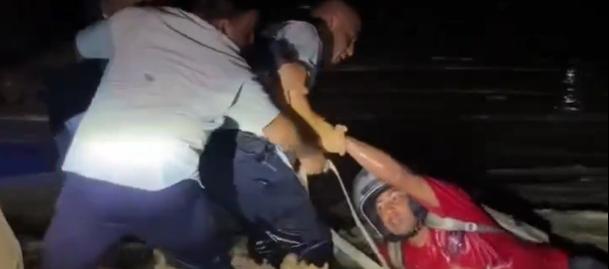 Momento del rescate.