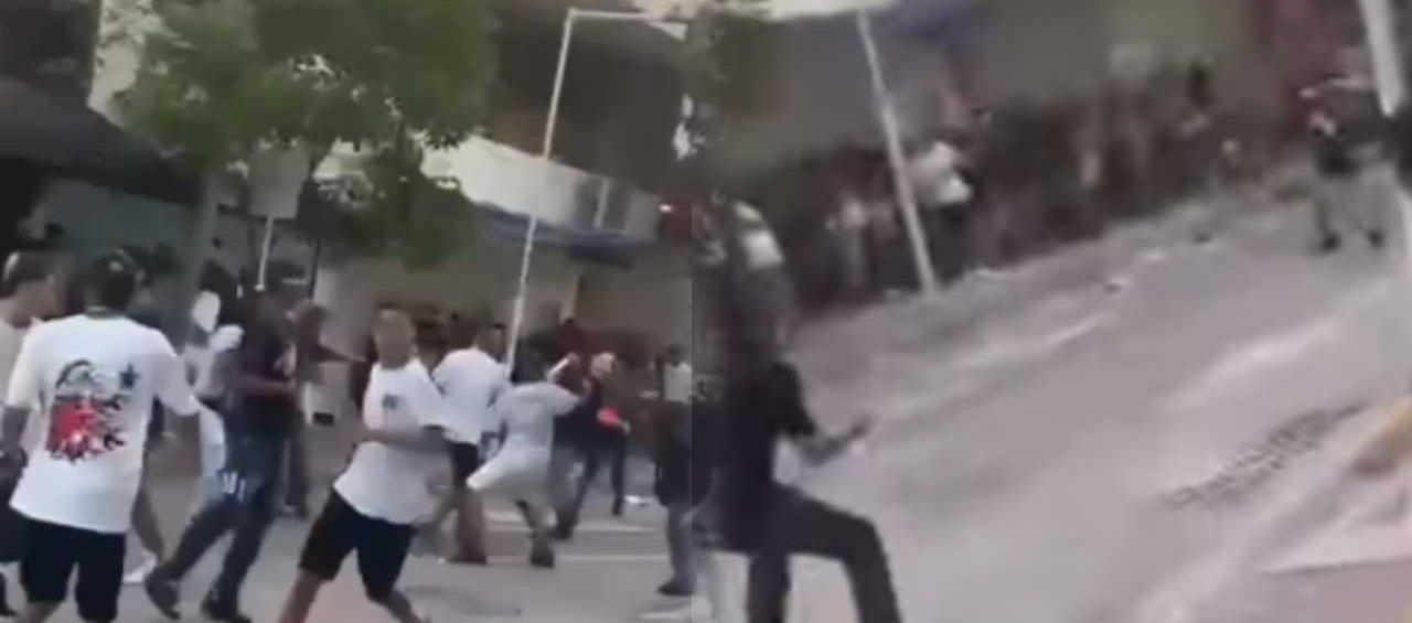 Enfrentamiento a piedra en Santa Marta.