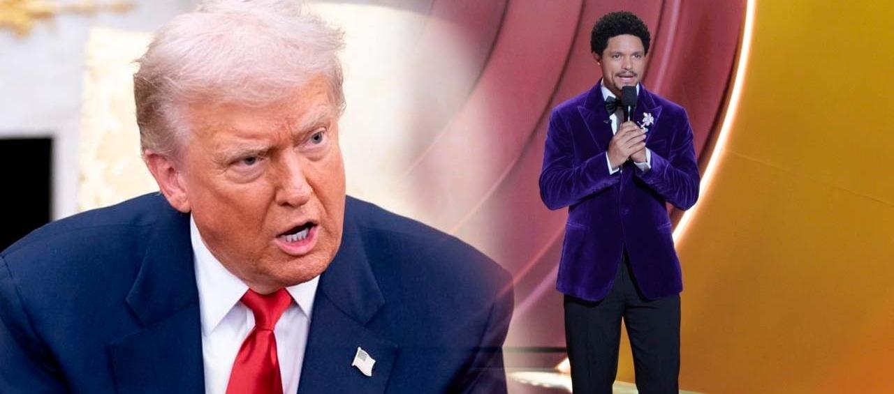 Donald Trump y Trevor Noha, presentador de los Grammy.