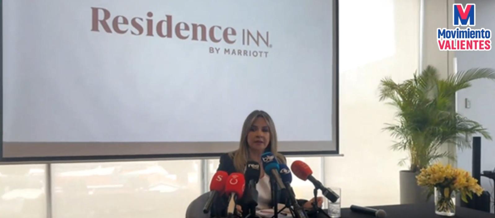 Vicky Dávila durante la rueda de prensa donde dio a conocer el audio.