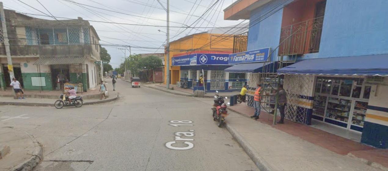 Carrera 18 con calle 55, donde ocurrió el segundo crimen esta tarde en Villa Katanga. 