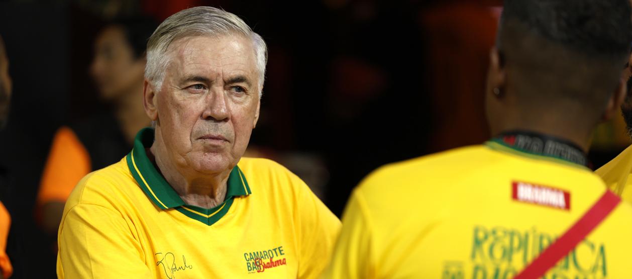 El técnico de Brasil, Carlo Ancelotti, durante el Carnaval de Sao Paulo. 