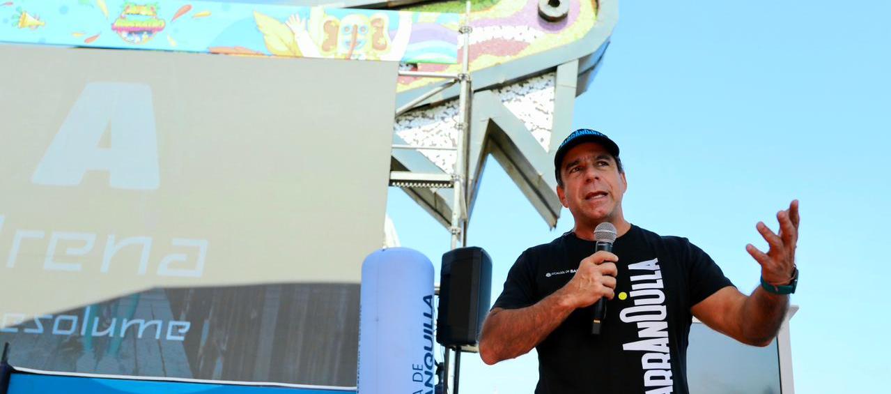 El alcalde Alejandro Char durante la presentación del Ironman 70.3.