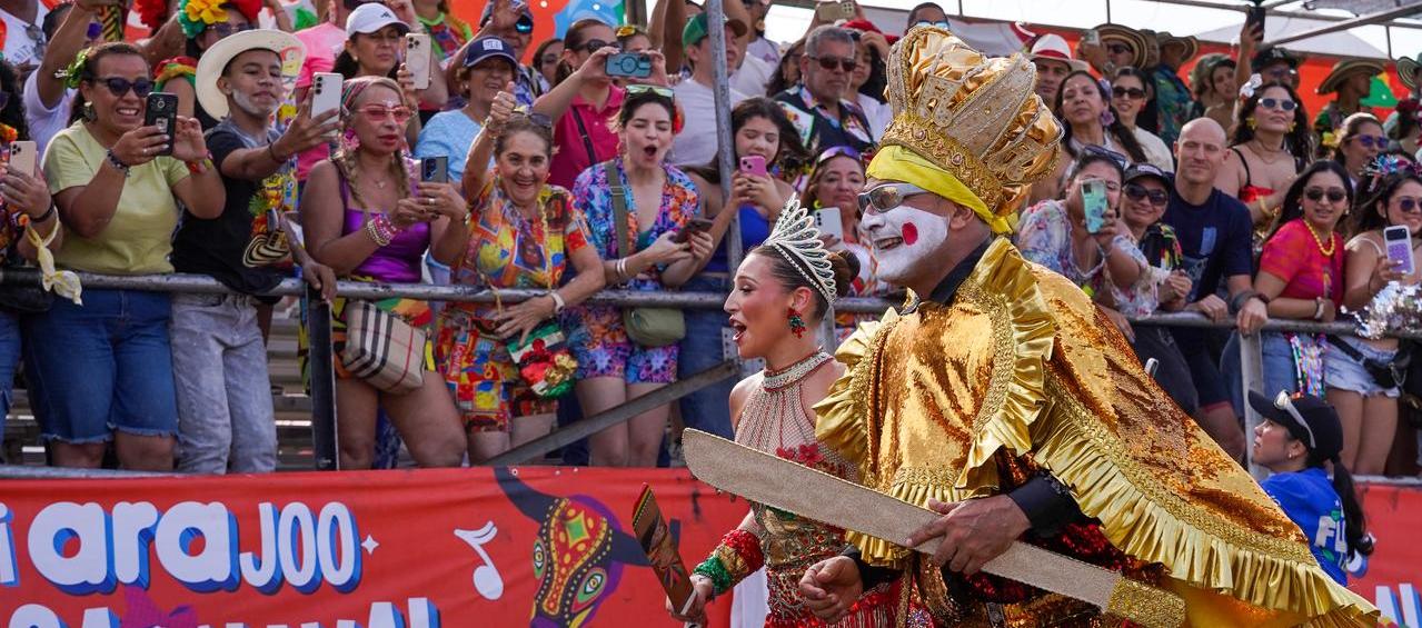 Michelle Char y Adolfo Maury, reyes del Carnaval de Barranquilla 2026.