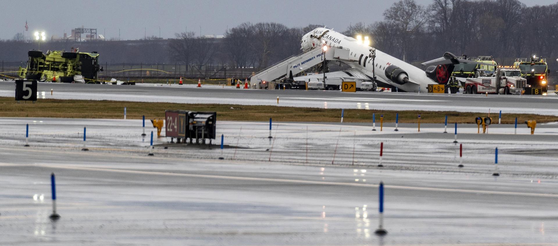 Así terminó el avión de Air Canada.