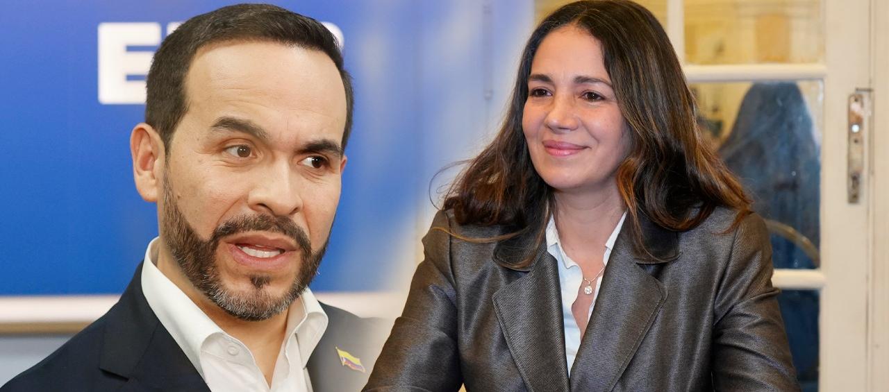 Los candidatos Abelardo De La Espriella y Sondra Macollins.