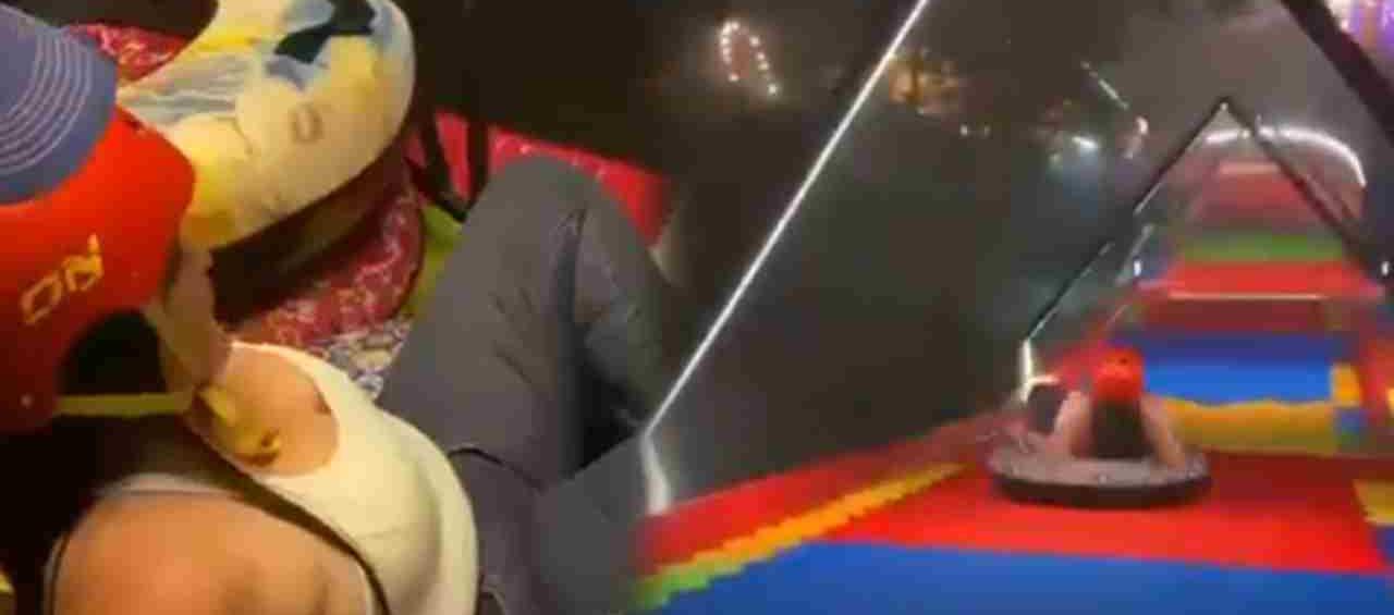 Momento del accidente de la mujer. 