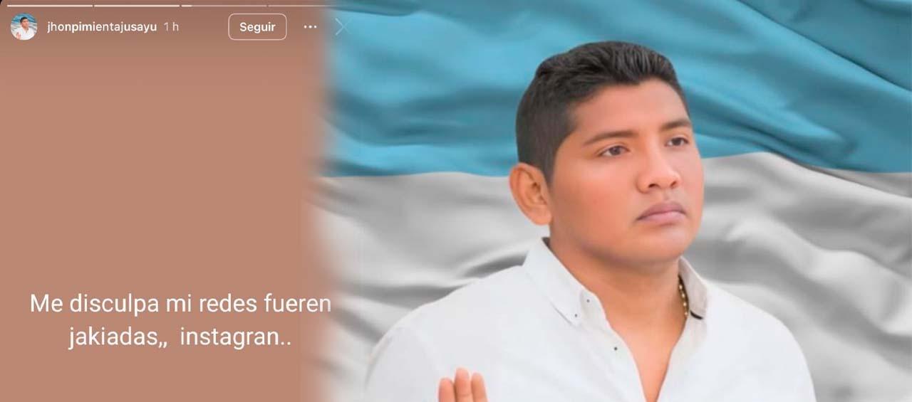 Alcalde del municipio de Manaure, La Guajira, Jhon Galvi Pimienta Jussyu.