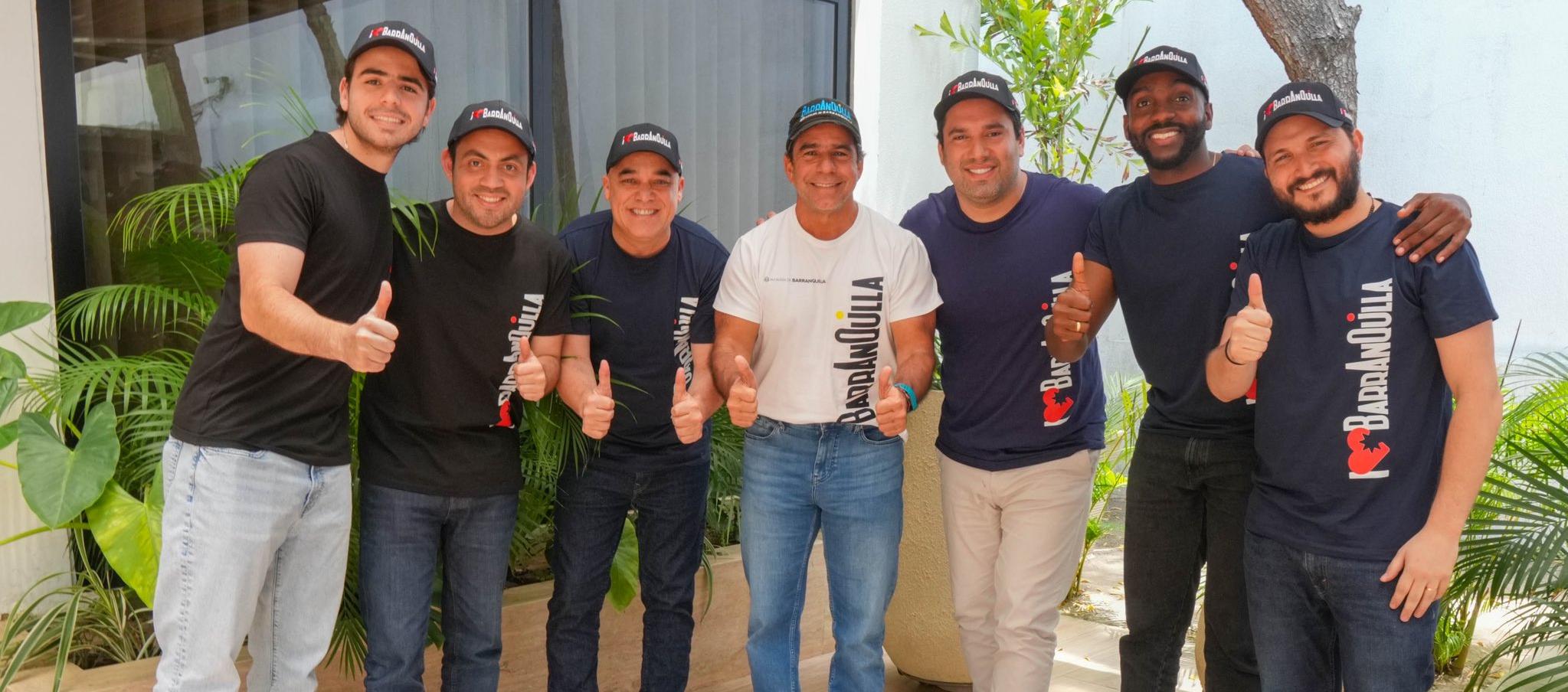 Alejandro Char Jr., Welfran Mendoza, Gonzalo Baute, Alejandro Char, Selmen Arana, Estefanel Gutiérrez y Samir Radi.