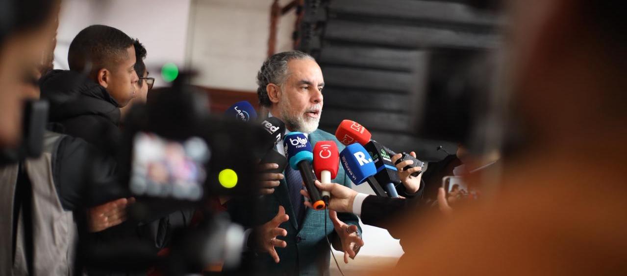 Armando Benedetti, en rueda de presa esta tarde