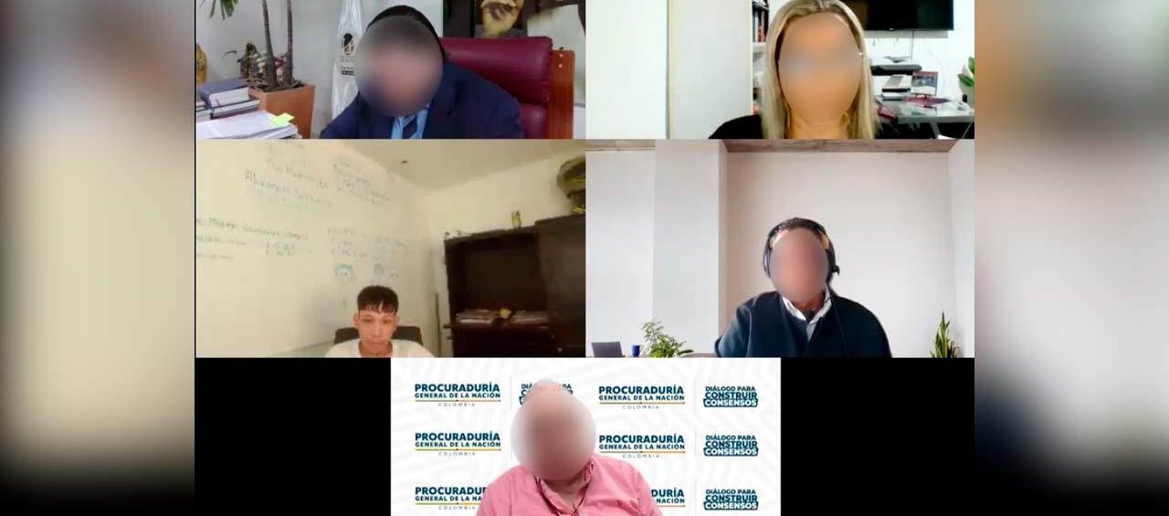 Aspecto de la audiencia, donde estuvo presente de manera virtual Juan David Toboada.