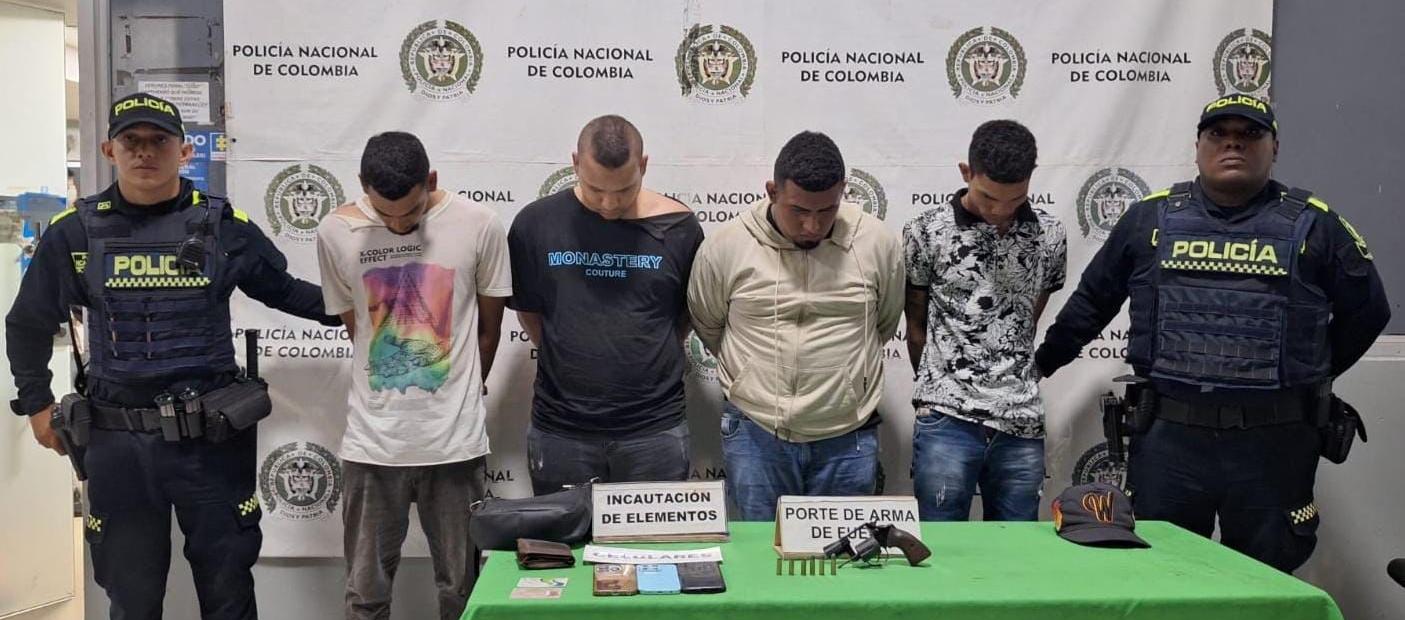 Cinco capturados por la Policía Metropolitana de Barranquilla.