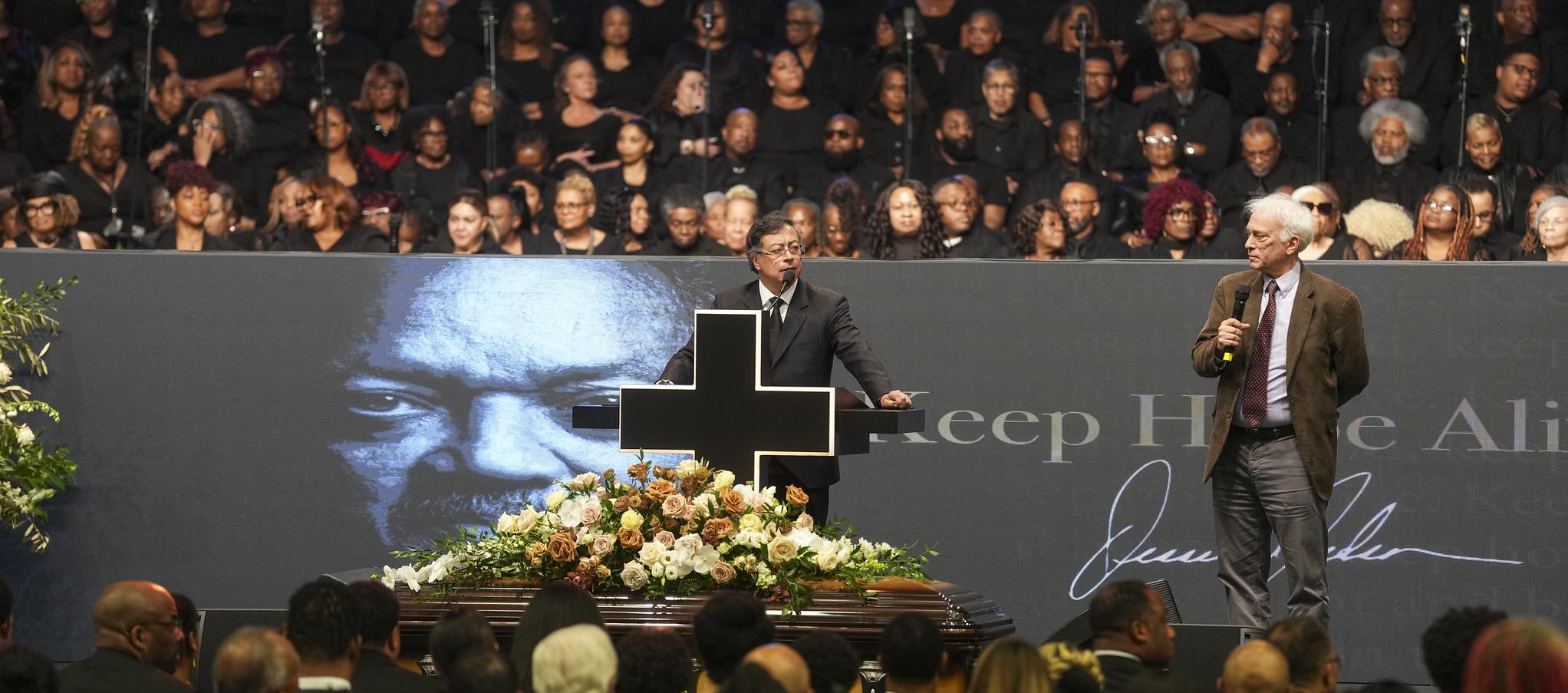 El Presidente Gustavo Petro en los actos fúnebres de Jesse Jackson.