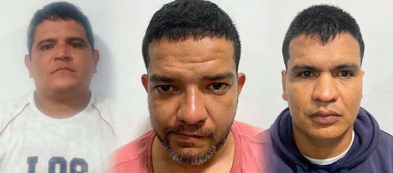 Los tres reclusos que se fugaron.