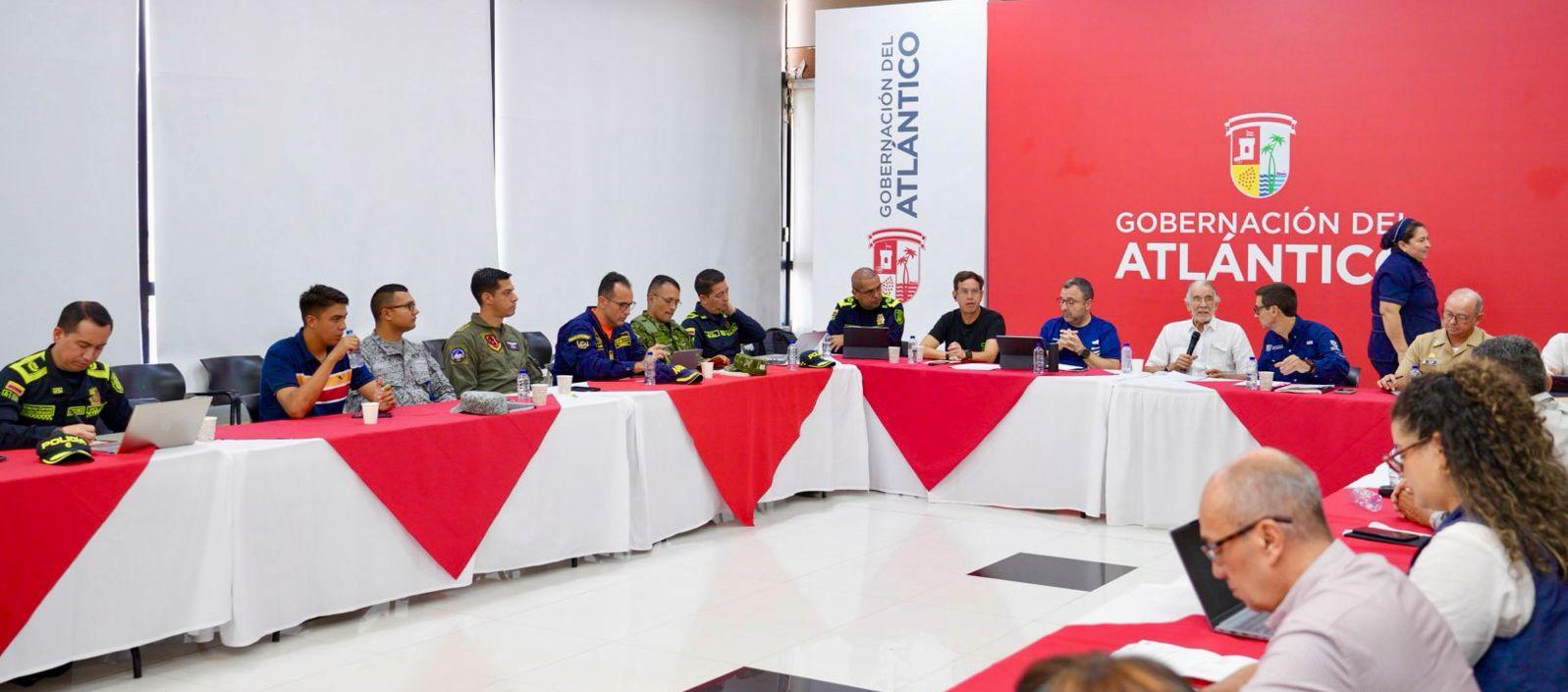 Consejo de seguridad realizado esta martes en la Gobernación del Atlántico. 
