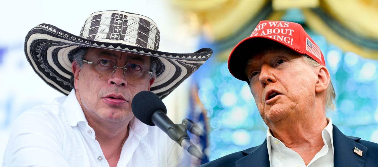 Los Presidentes Gustavo Petro y Donald Trump.