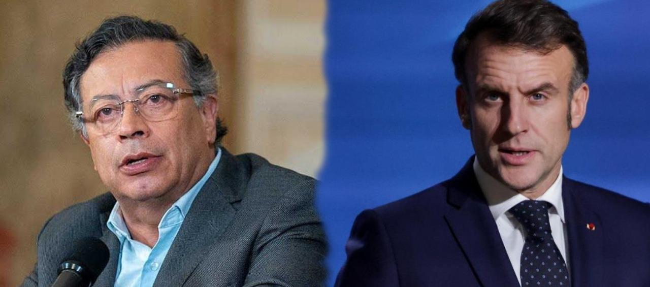 Gustavo Petro y Emmanuel Macron.