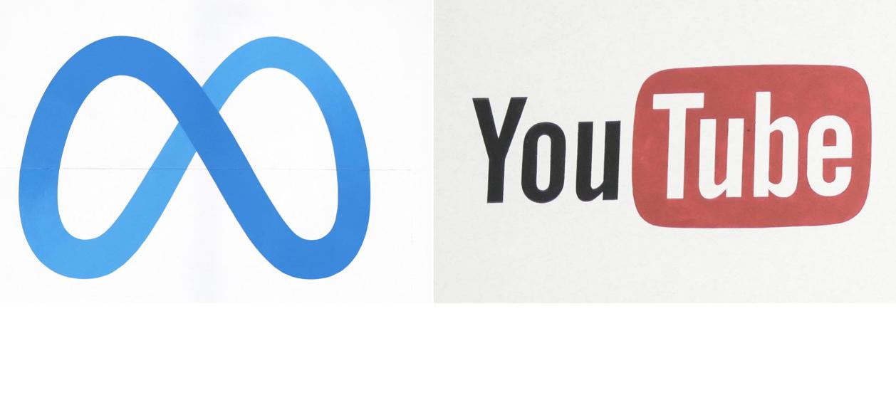 Los logos de Meta y Youtube.