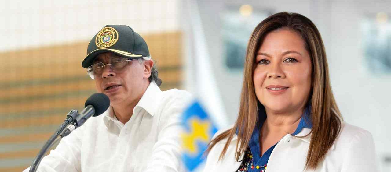 El Presidente Gustavo Petro y la fiscal Luz Adriana Camargo.