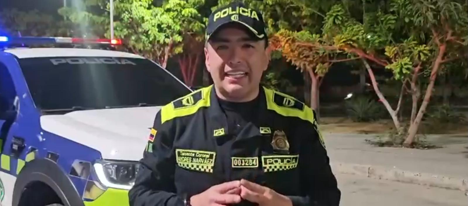 Teniente Coronel Andrés Narváez Solarte Comandante Operativo de la Policía Metropolitana de Barranquilla.