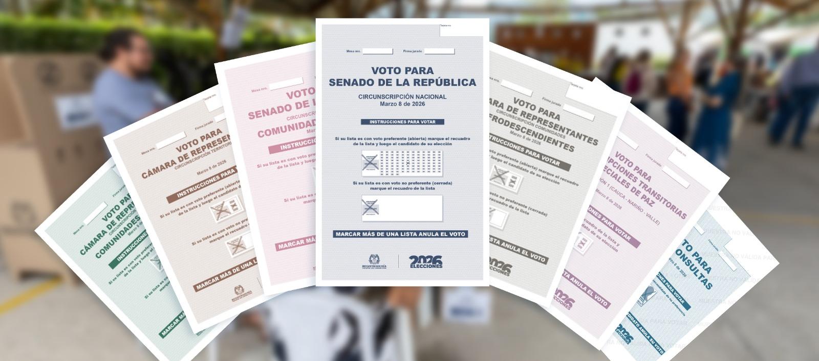 Tarjetas electorales.